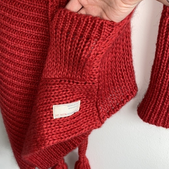 Odd MOLLY ANTHROPOLOGIE Mohair Blend Knit Tie Front Open Cardigan Sweater - Picture 4 of 10